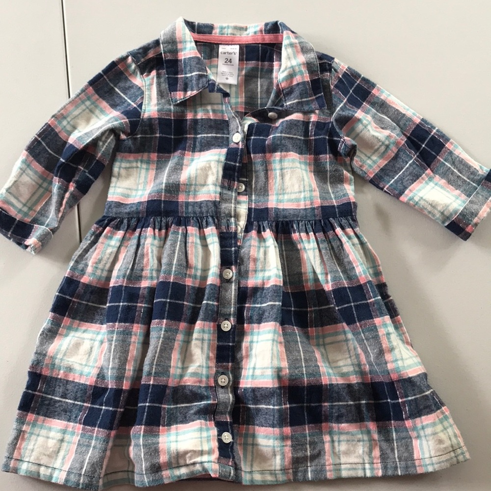 24 mo flannel shirt dress